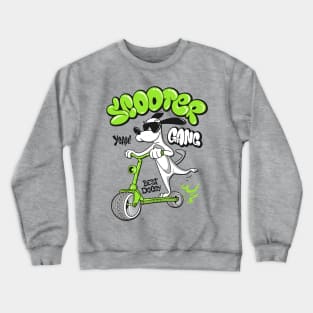 dog riding scooter Crewneck Sweatshirt